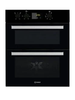 Indesit Aria IDU6340BL Built-Under Double Electric Oven - Black