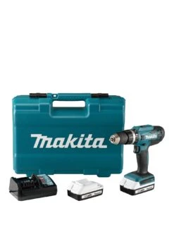 Makita 18V Cordless Combi Drill With 74-Piece Accessory Set & 2x 2.0Ah Batteries